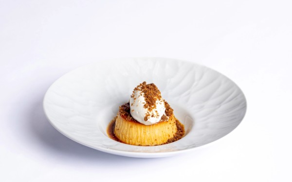 candy cap mushroom, sambuca crema, coffee crumble