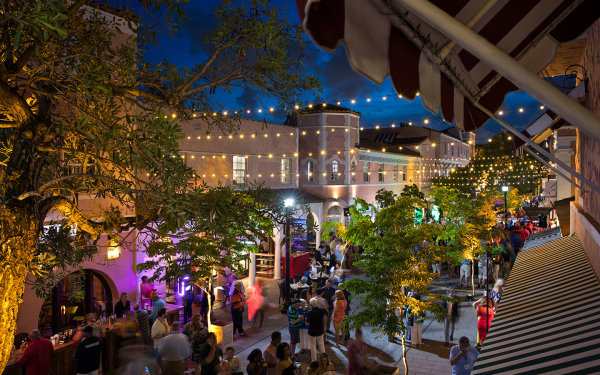 Espanola Way at night