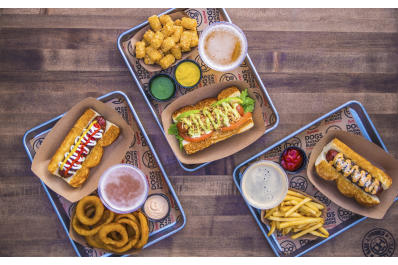 Dog Haus Overhead Table Shot