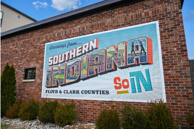 postcard mural