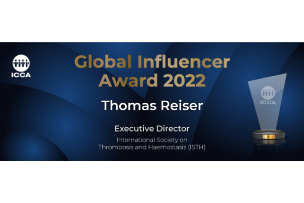 ICCA bestows ISTH Executive Director Thomas Reiser with Global Influencer Award