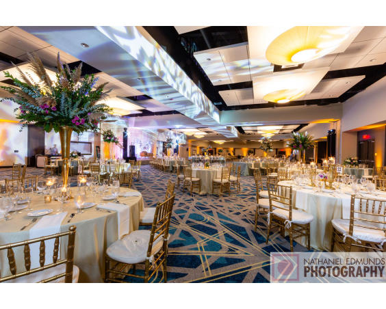 Reception Decor and Lighting at Embassy Suites Plainfield Indiana