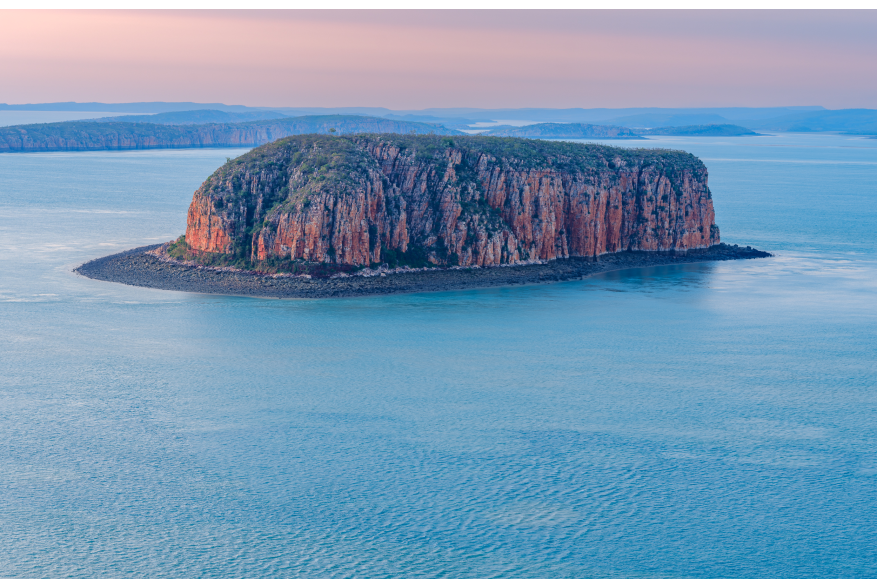 Pastel sunset hues on Steep Island near Raft Point on the Kimberley Coast