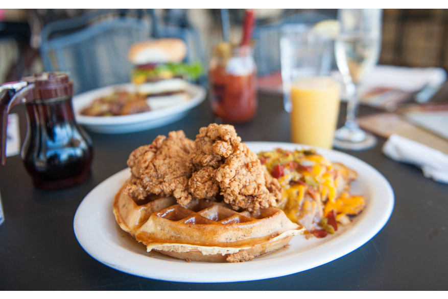 Fried Chicken And Waffle From Mason's Grill Brunch In Baton Rouge, LA