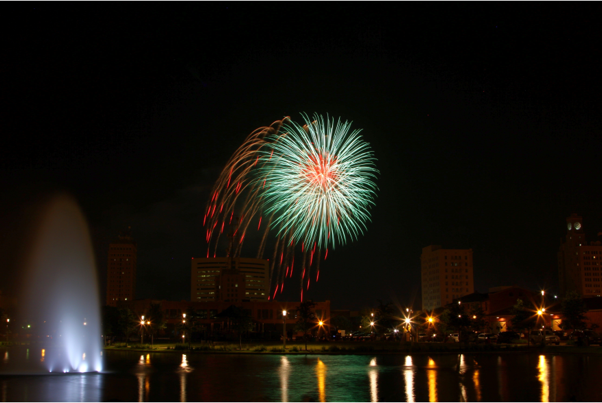 Downtown Fireworks in Beaumont Texas