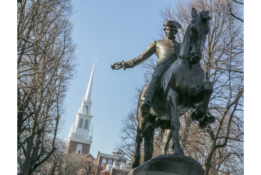 Paul Revere Statue and Old North Church