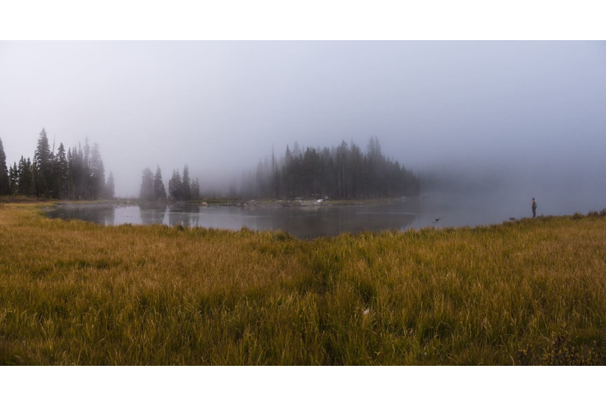 Hartenstein Lake in the fog