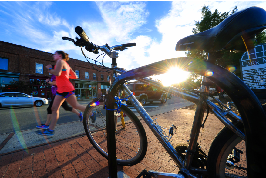 Jogging in downtown Carrboro.JPG