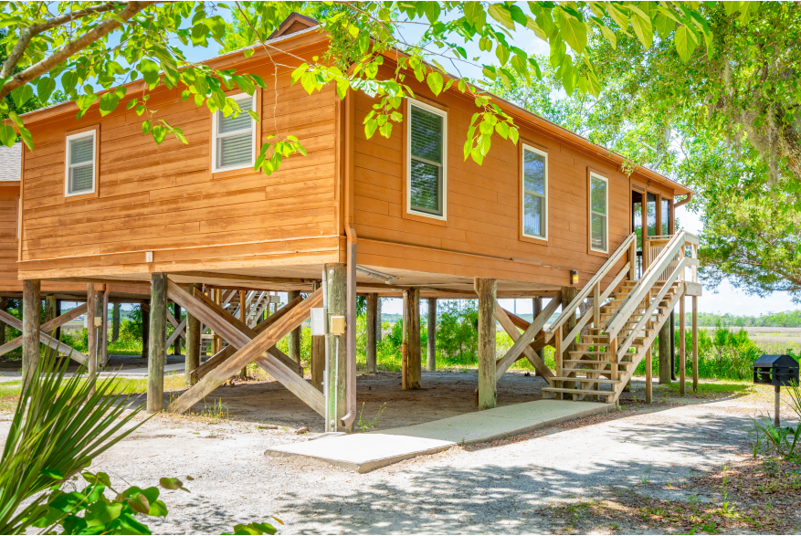 Exterior of a cottage at James Island County Park