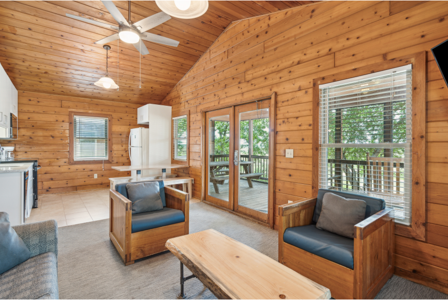 cottage interior with chairs