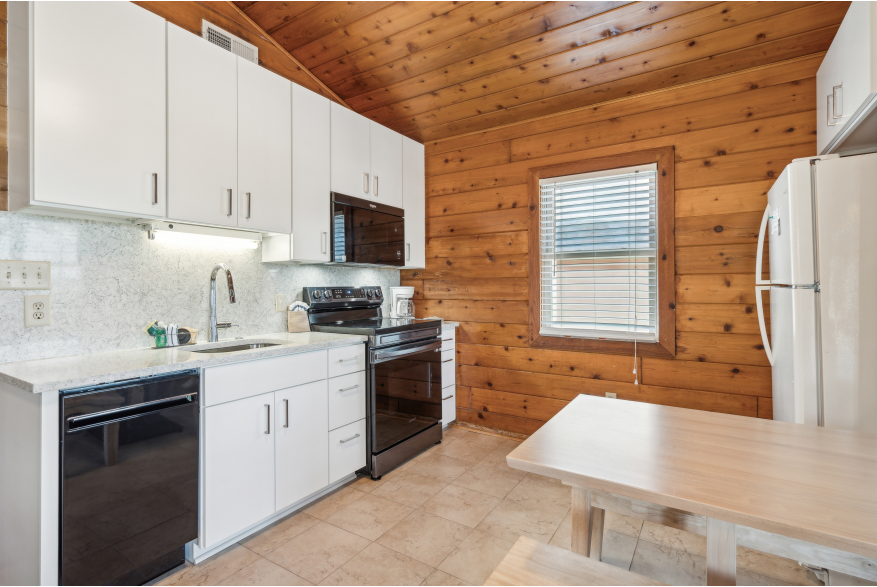 Kitchen in a cottage at James Island County Park