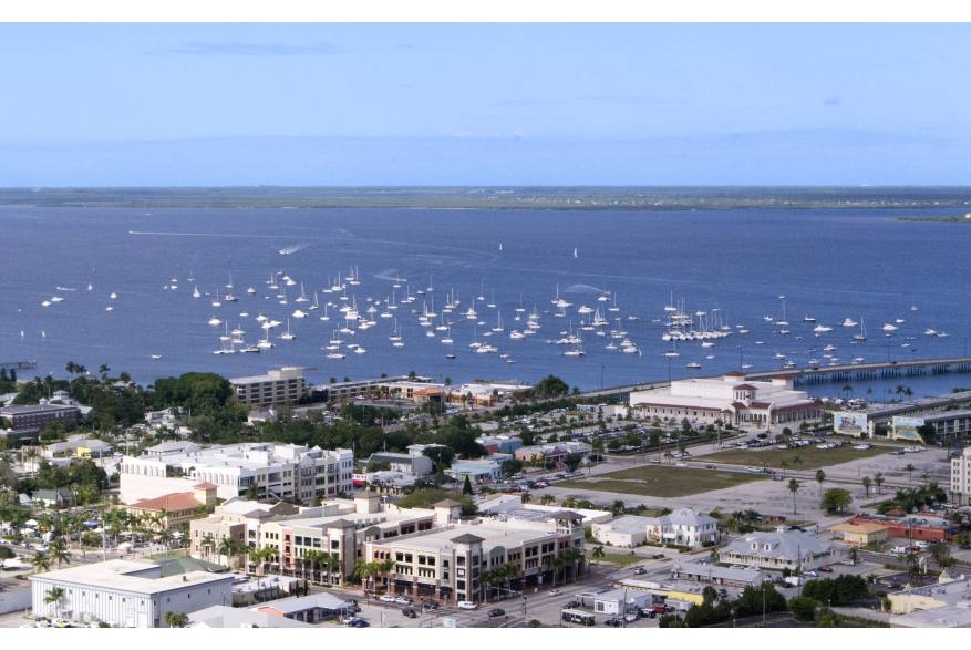 Aerial View of Sailboats in Charlotte Harbor