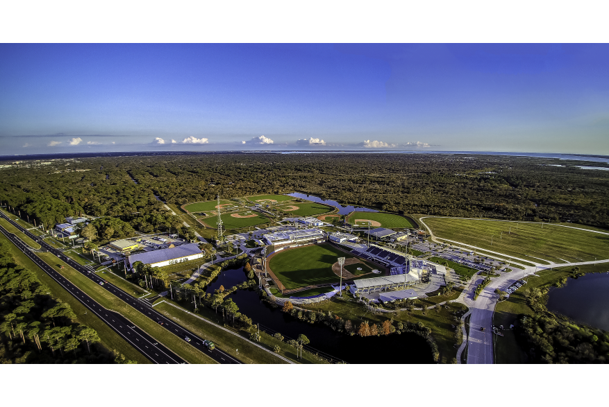 Charlotte Sports Park aerial view of baseball fields