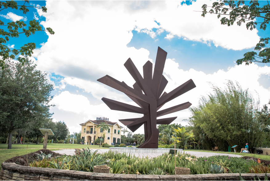 Steel Palm Sculpture at Peace River Botanical & Sculpture Gardens