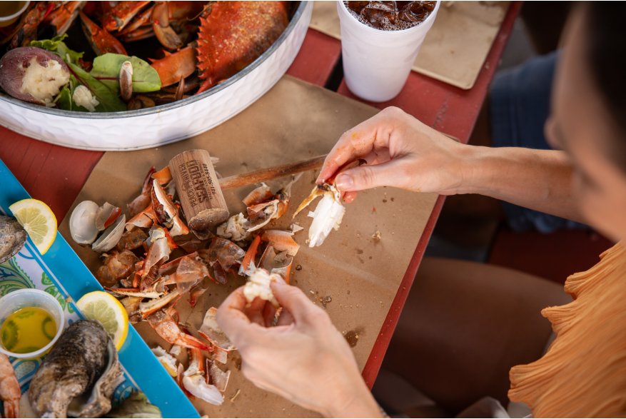 Eating Blue Crab at Peace River Seafood