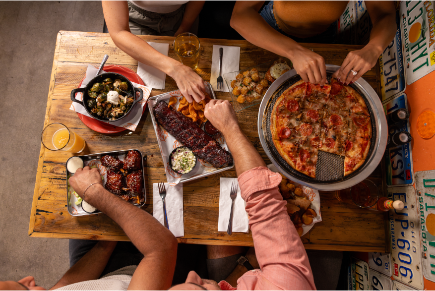 Tabletop with Food at the Twisted Fork