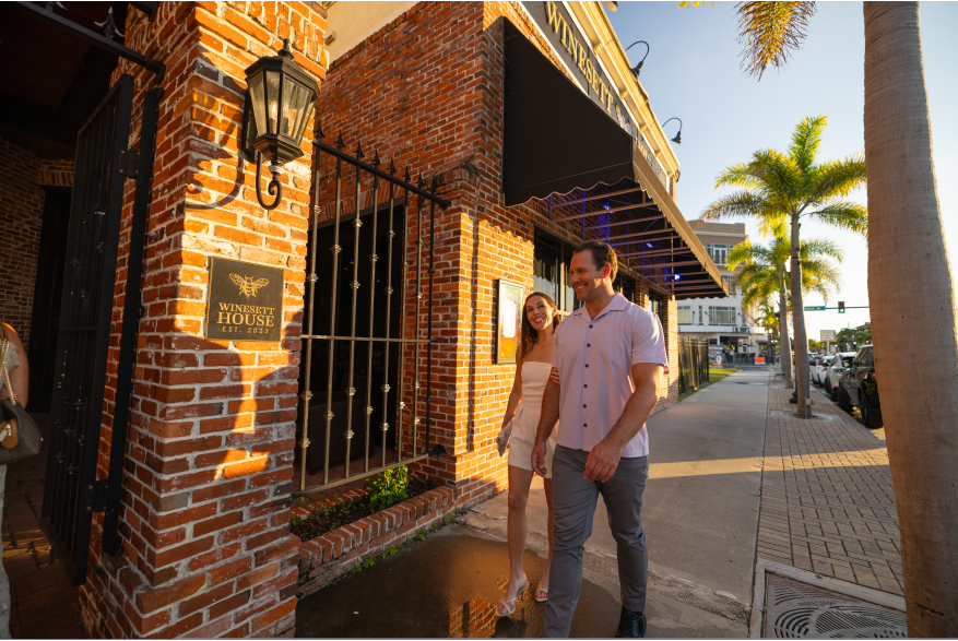 Couples Entering Winesett House