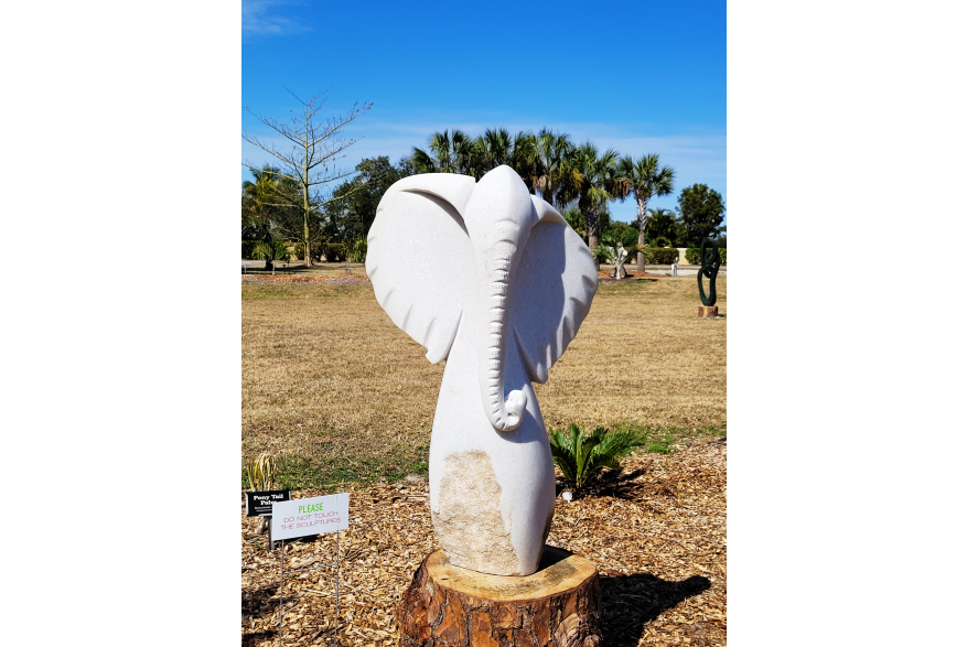 Zimsculpt Elephant Sculpture at Peace River Botanical & Sculpture Gardens