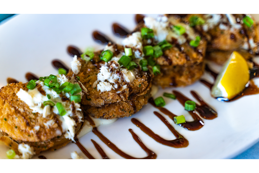 A plate of Fried Green Tomatoes at Wyoming's Rib and Chop House