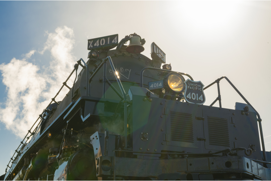 Locomotive 4014 sits in the sunshine