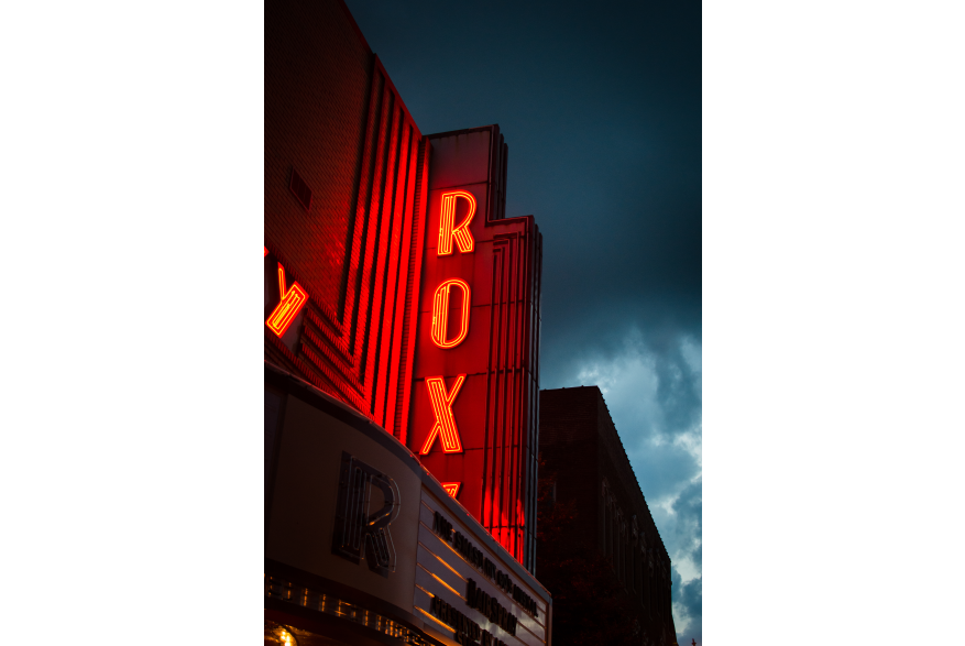 lighted theatre neon sign