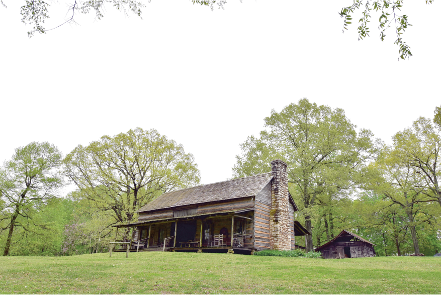 An 1865 dog-trot house.