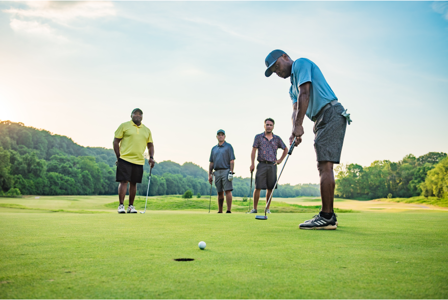 men golfing