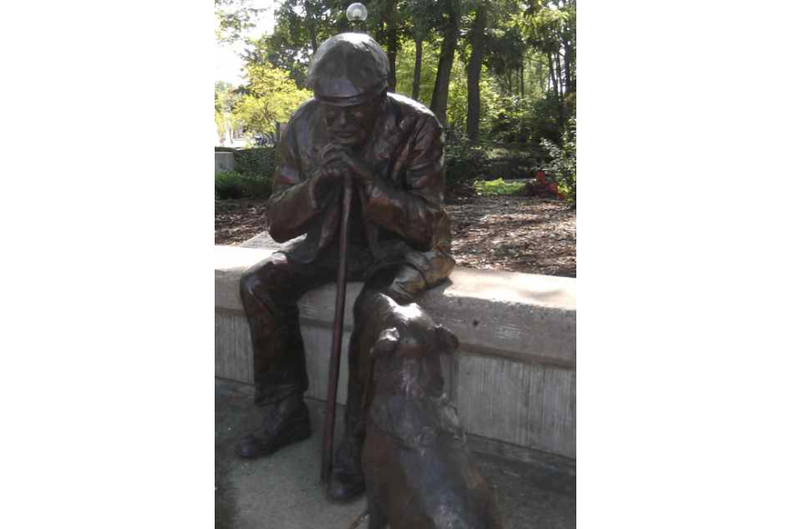 Statue and Dog