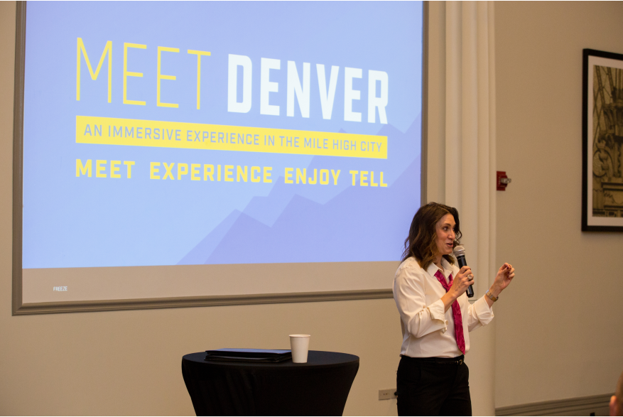 Rachel Benedick from Visit Denver presenting