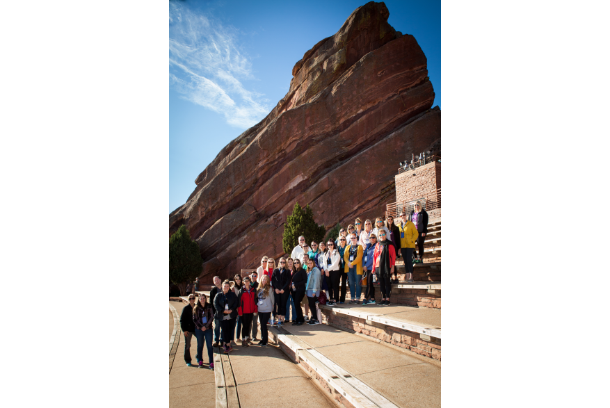 group outside at Red Rocks during the day