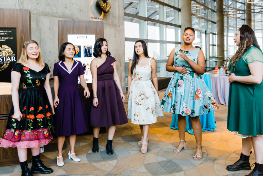 Singers in dresses