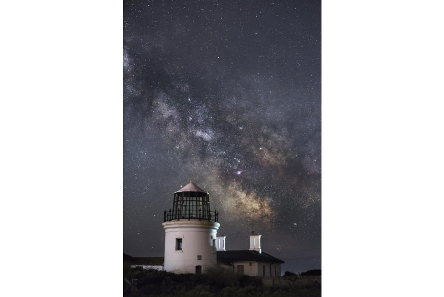 Portland Lighthouse and Milky Way close up