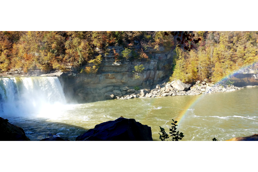 Rainbows over the Cumberland in Autumn by Jayna Day