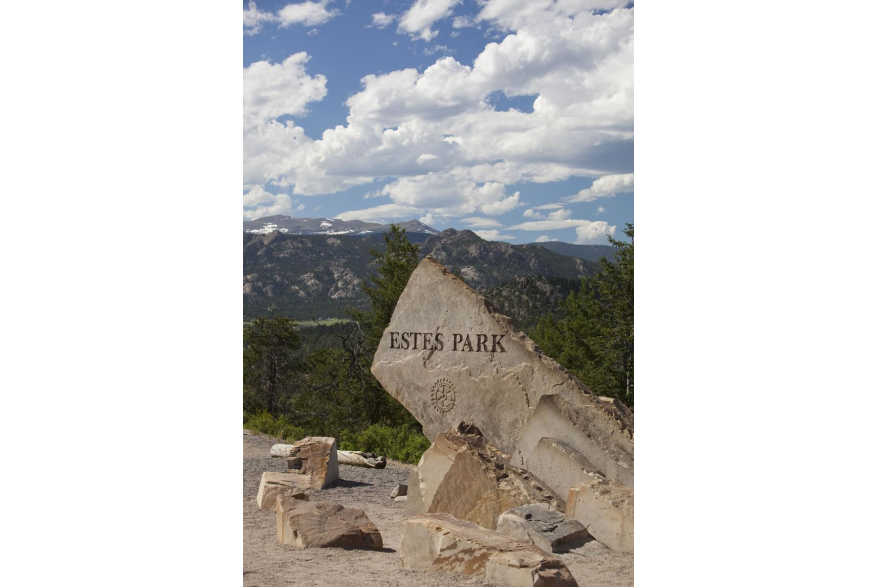 Estes Park Entrance Sign via Hwy 36