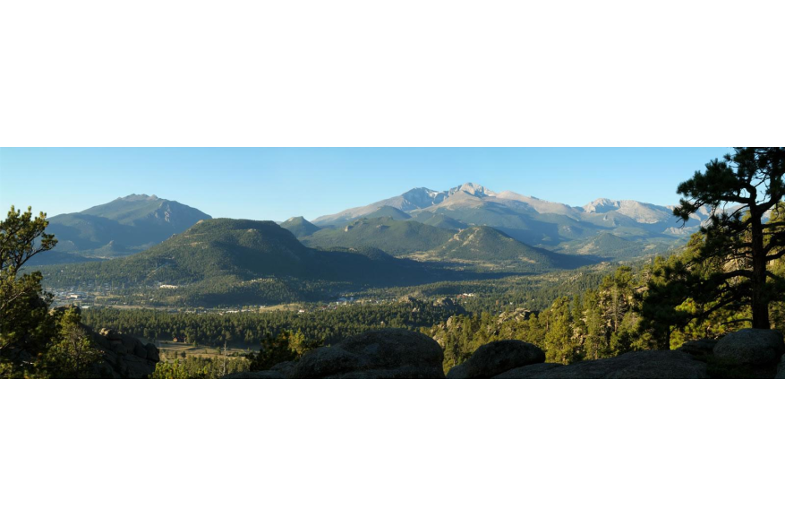 View of Estes Park and Longs Peak