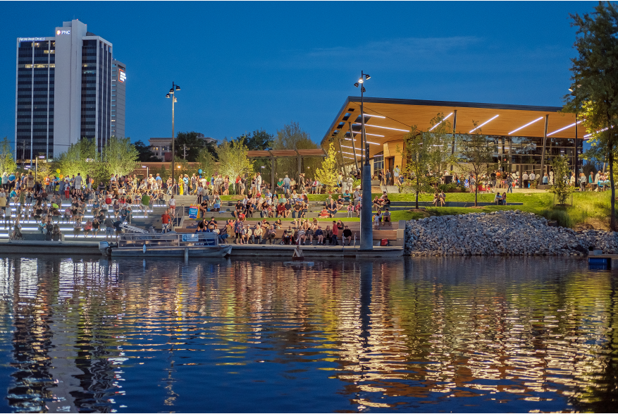 Promenade Park shines at night