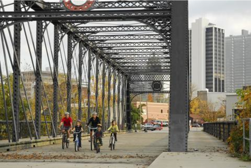 Wells Street Bridge Biking