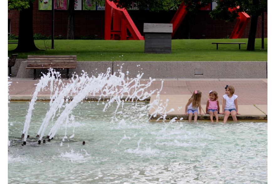 Playing in the Fountains at Freimann Square