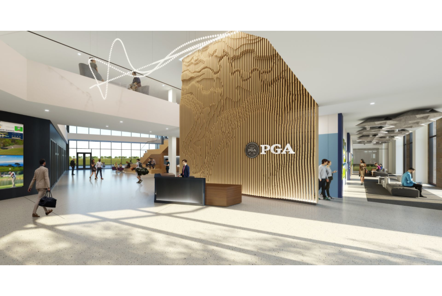 Rendering PGA of America HQ Lobby in Frisco