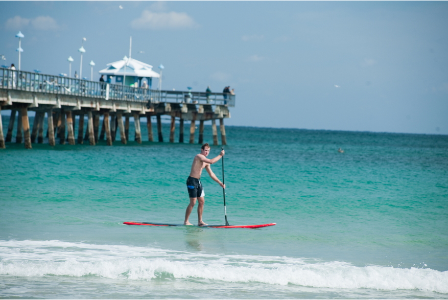 Paddleboarding on clear waters