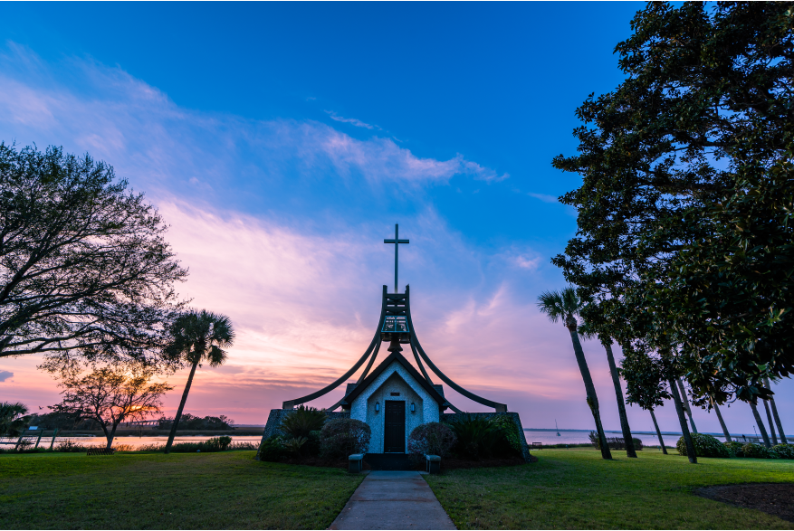 A prayer chapel overlooking the marsh at Epworth by the Sea on St. Simons Island, Georgia