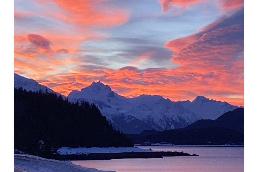 Sunrise from Mud Bay Road.