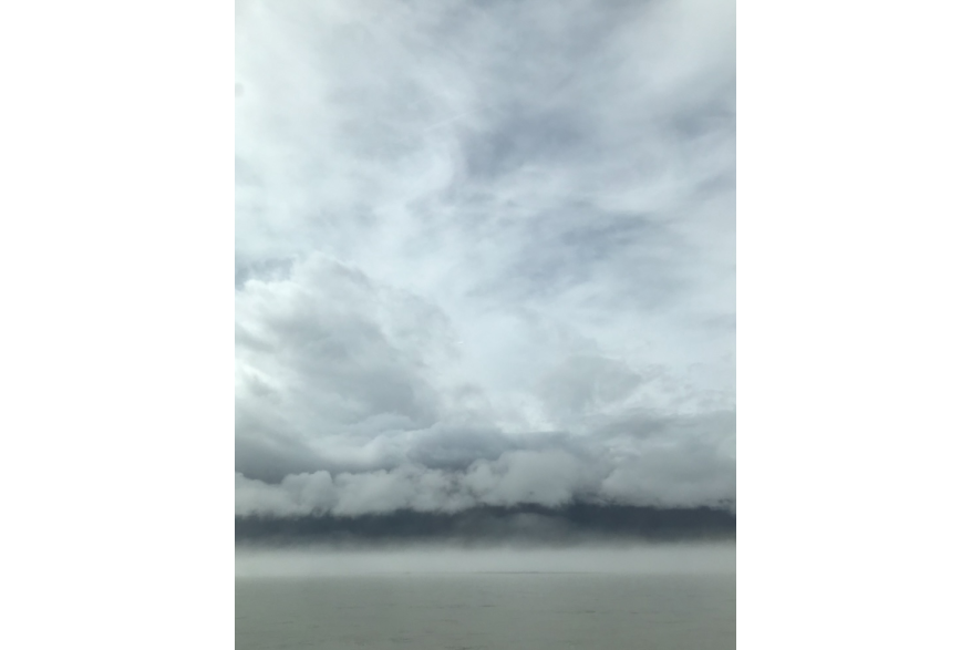 Foggy river coming into Haines