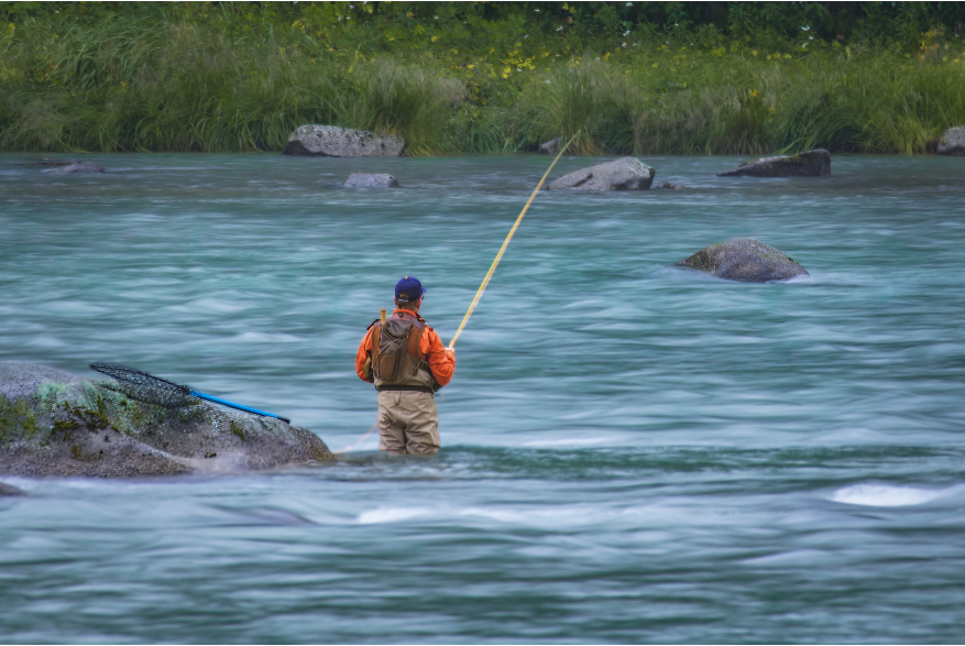 Fisherman in chilkoot river