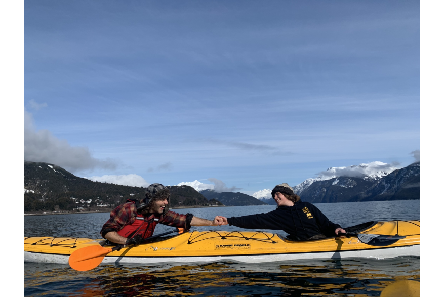 Early spring kayaking in portage cove