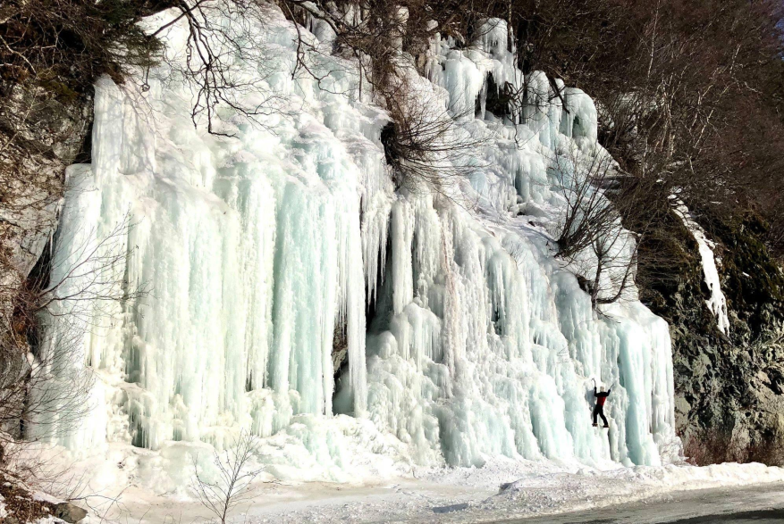 frozen waterfall winter