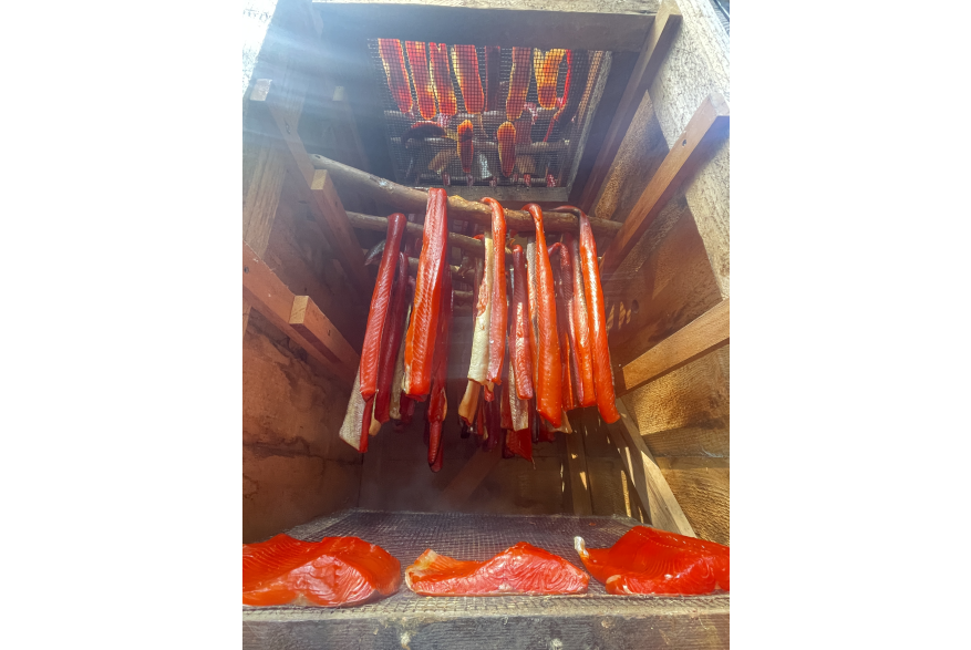Inside the smokehouse