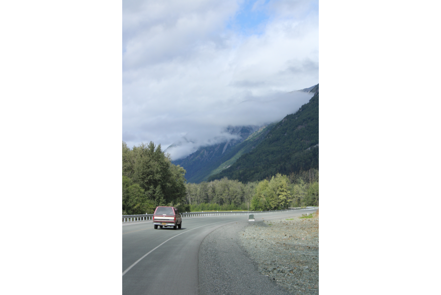 Truck driving on Haines Highway