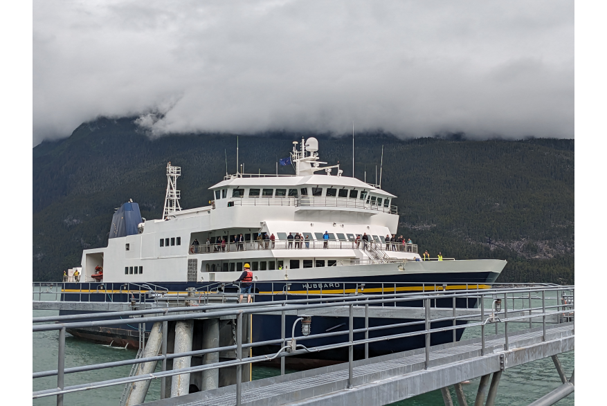 Hubbard coming into the Haines ferry dock