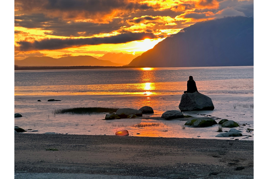 sunset at Pyramid Island